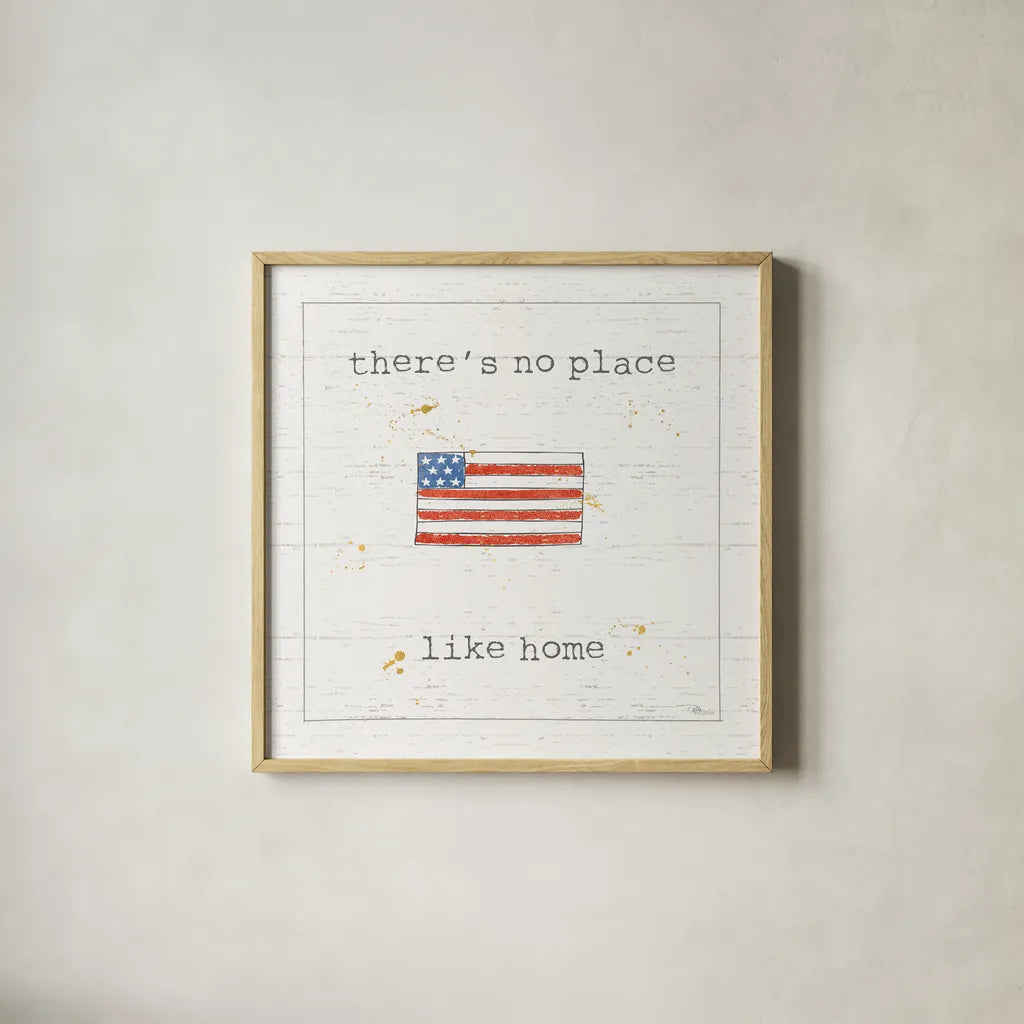 USA Cuties I Shiplap by Pela Studio. Shown in a natural wood glass frame for a timeless modern aesthetic. Available as an archival giclee rolled canvas, fine art paper, or poster print. SKU 38805a.