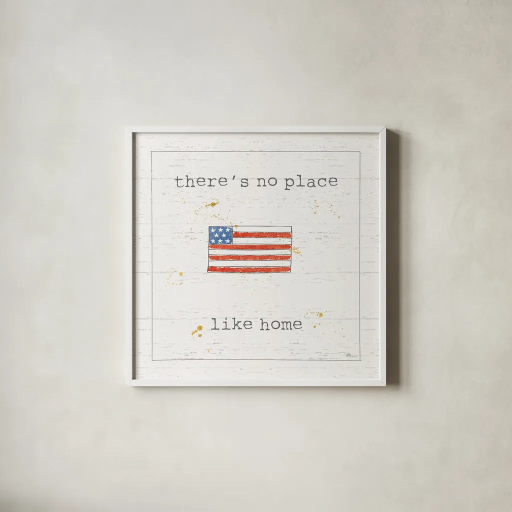 USA Cuties I Shiplap by Pela Studio. Shown in a crisp white glass frame for a clean and minimalist style. Available as an archival giclee rolled canvas, fine art paper, or poster print. SKU 38805a.