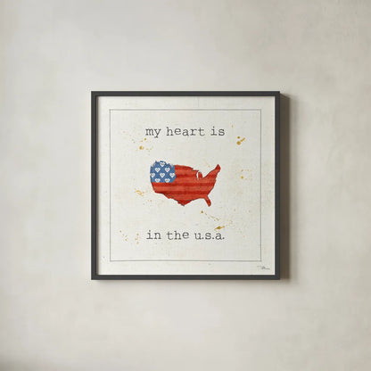 USA Cuties II by Pela Studio. Shown in a sleek black glass frame for a contemporary gallery look. Available as an archival giclee rolled canvas, fine art paper, or poster print. SKU 24163a.