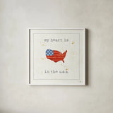 USA Cuties II by Pela Studio. Shown in a crisp white glass frame for a clean and minimalist style. Available as an archival giclee rolled canvas, fine art paper, or poster print. SKU 24163a.