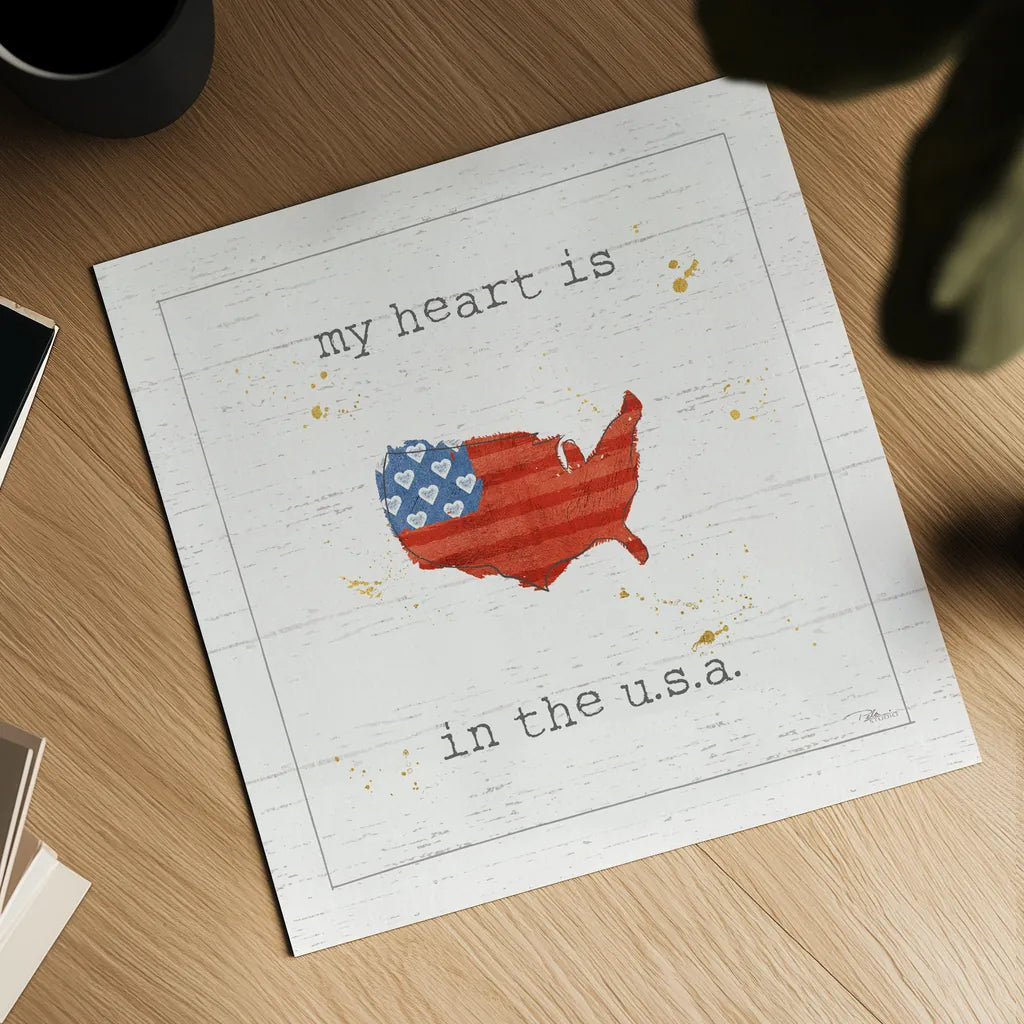 USA Cuties II Shiplap by Pela Studio. Shown as a detailed flat fine art print, highlighting archival giclee quality. Available as an archival giclee rolled canvas, fine art paper, or poster print. SKU 38806a.