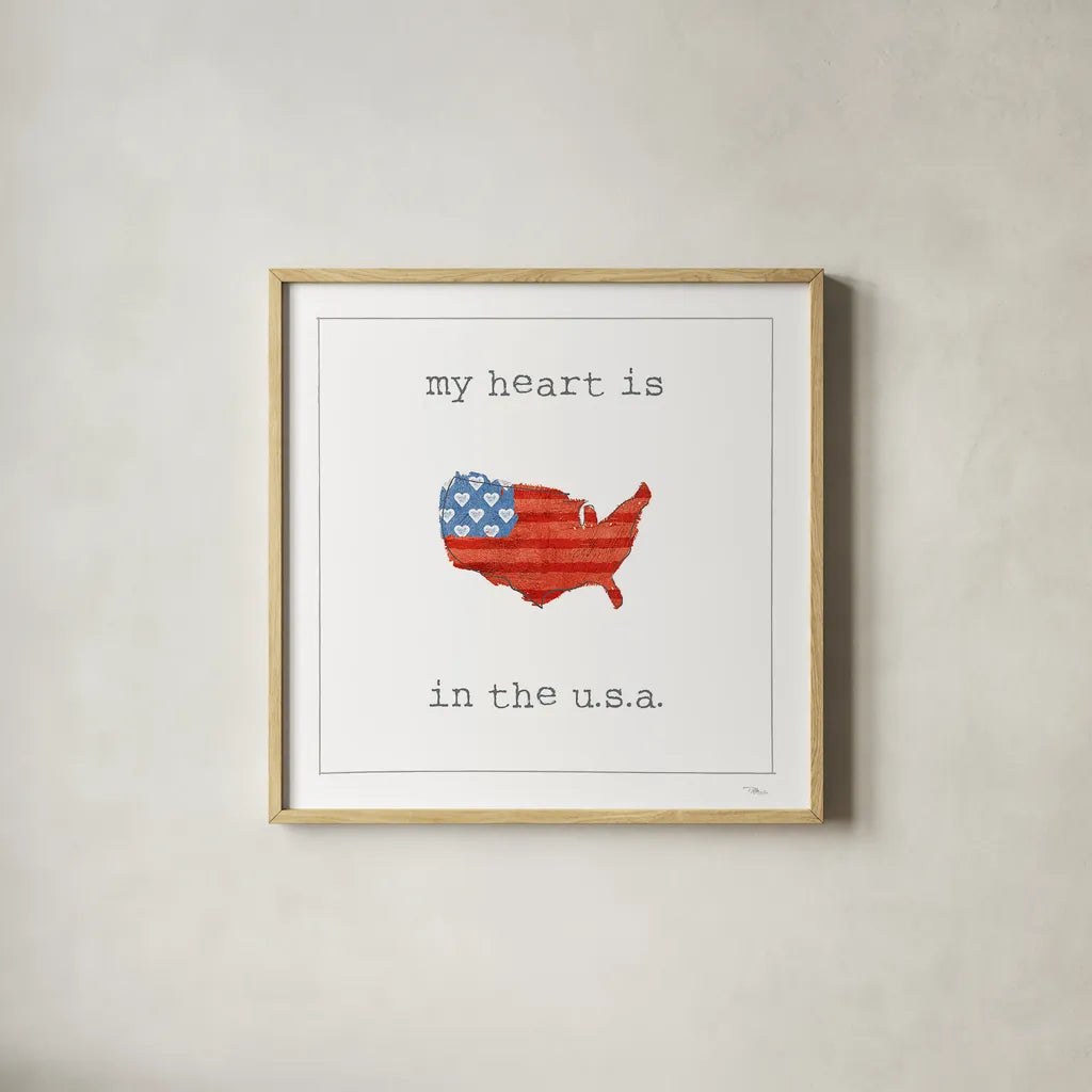 USA Cuties II on White by Pela Studio. Shown in a natural wood glass frame for a timeless modern aesthetic. Available as an archival giclee rolled canvas, fine art paper, or poster print. SKU 28564a.