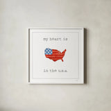USA Cuties II on White by Pela Studio. Shown in a crisp white glass frame for a clean and minimalist style. Available as an archival giclee rolled canvas, fine art paper, or poster print. SKU 28564a.