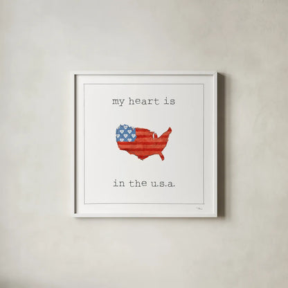 USA Cuties II on White by Pela Studio. Shown in a crisp white glass frame for a clean and minimalist style. Available as an archival giclee rolled canvas, fine art paper, or poster print. SKU 28564a.