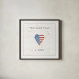 USA Cuties III Shiplap by Pela Studio. Shown in a sleek black glass frame for a contemporary gallery look. Available as an archival giclee rolled canvas, fine art paper, or poster print. SKU 38807a.
