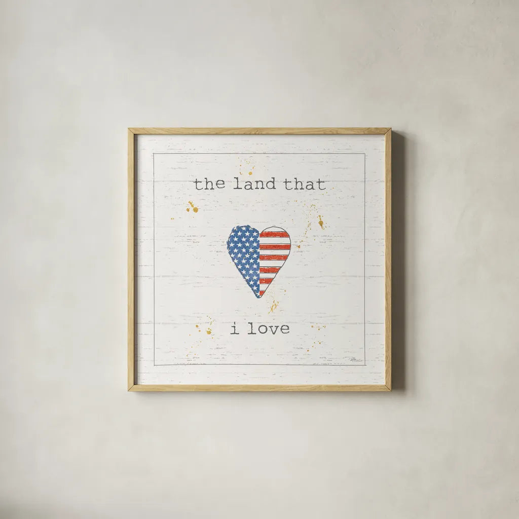 USA Cuties III Shiplap by Pela Studio. Shown in a natural wood glass frame for a timeless modern aesthetic. Available as an archival giclee rolled canvas, fine art paper, or poster print. SKU 38807a.