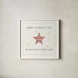 USA Cuties IV by Pela Studio. Shown in a crisp white glass frame for a clean and minimalist style. Available as an archival giclee rolled canvas, fine art paper, or poster print. SKU 24165a.