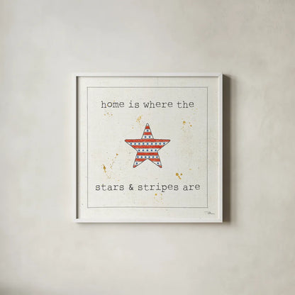 USA Cuties IV by Pela Studio. Shown in a crisp white glass frame for a clean and minimalist style. Available as an archival giclee rolled canvas, fine art paper, or poster print. SKU 24165a.