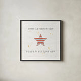 USA Cuties IV Shiplap by Pela Studio. Shown in a sleek black glass frame for a contemporary gallery look. Available as an archival giclee rolled canvas, fine art paper, or poster print. SKU 38808a.