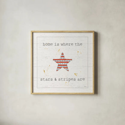 USA Cuties IV Shiplap by Pela Studio. Shown in a natural wood glass frame for a timeless modern aesthetic. Available as an archival giclee rolled canvas, fine art paper, or poster print. SKU 38808a.