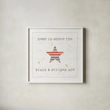 USA Cuties IV Shiplap by Pela Studio. Shown in a crisp white glass frame for a clean and minimalist style. Available as an archival giclee rolled canvas, fine art paper, or poster print. SKU 38808a.