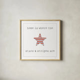 USA Cuties IV on White by Pela Studio. Shown in a natural wood glass frame for a timeless modern aesthetic. Available as an archival giclee rolled canvas, fine art paper, or poster print. SKU 28566a.