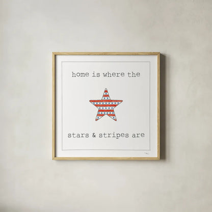 USA Cuties IV on White by Pela Studio. Shown in a natural wood glass frame for a timeless modern aesthetic. Available as an archival giclee rolled canvas, fine art paper, or poster print. SKU 28566a.