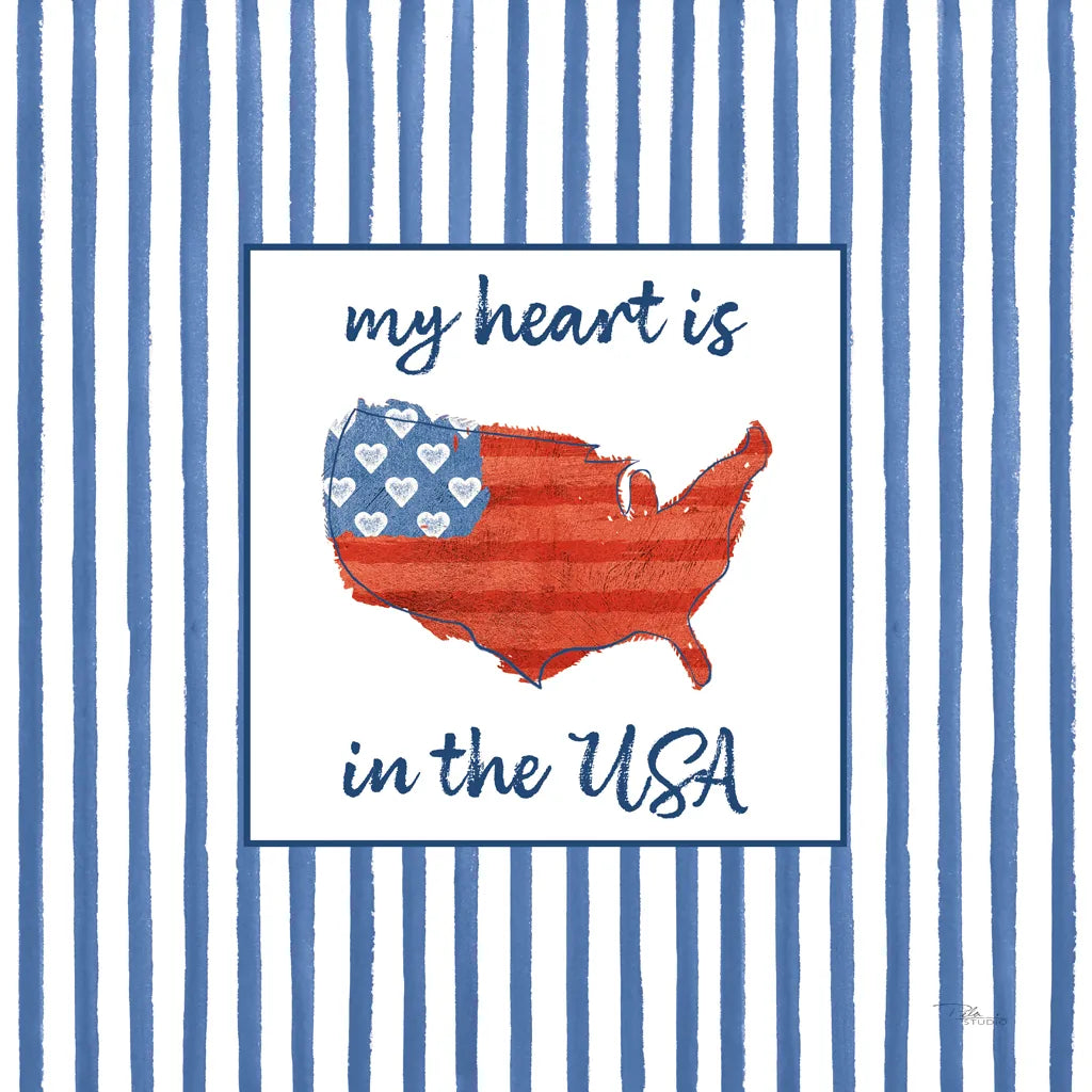 USA Cuties Stripes II by Pela Studio. SKU 98929a. Archival Giclee Fine art print for wall decor.