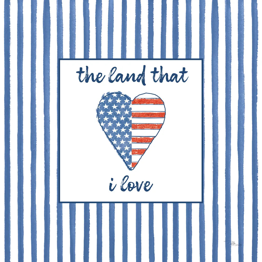 USA Cuties Stripes III by Pela Studio. SKU 98930a. Archival Giclee Fine art print for wall decor.