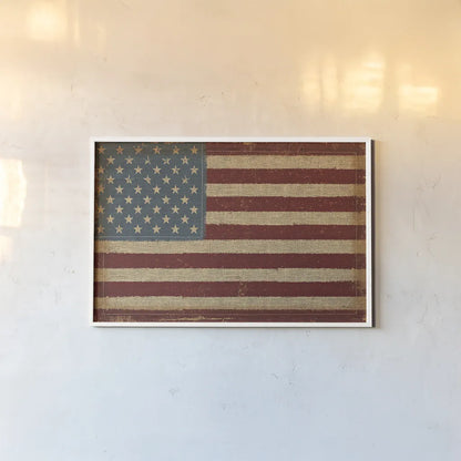 USA Strong by Pela Studio. shown as a paper print in a white frame. Available as a archival giclee rolled canvas, fine art paper, or poster print. SKU 12929i.