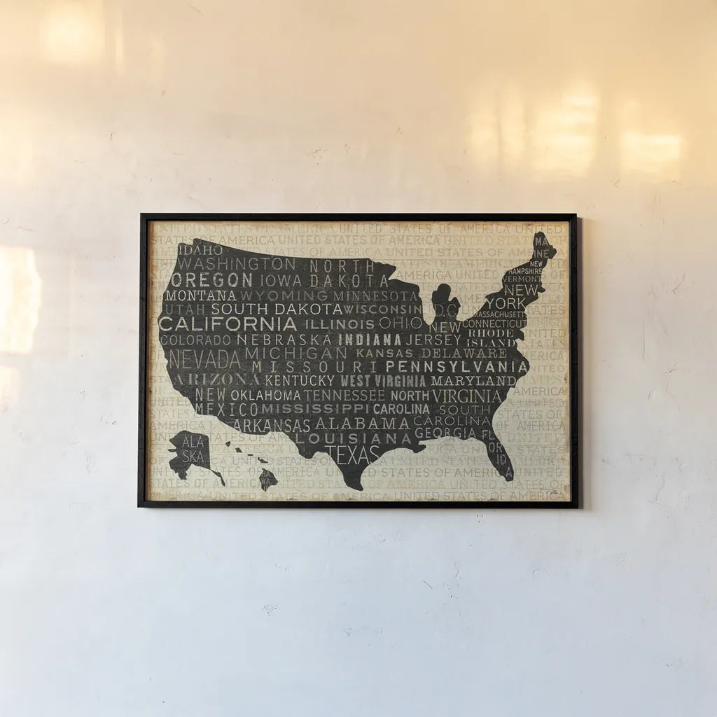 USA V by Pela Studio. shown as a paper print in a black flame. Available as a archival giclee rolled canvas, fine art paper, or poster print. SKU 7844i.