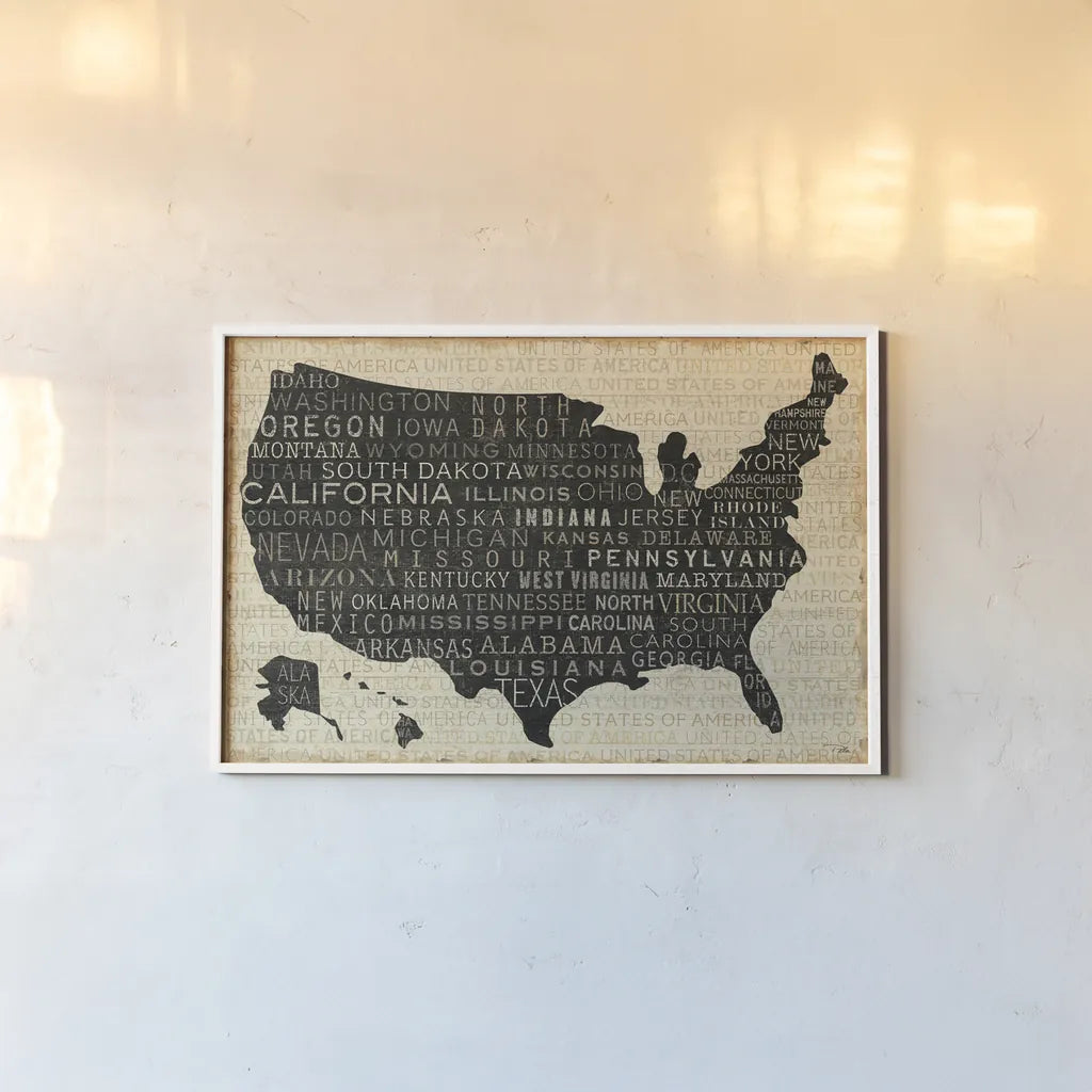 USA V by Pela Studio. shown as a paper print in a white frame. Available as a archival giclee rolled canvas, fine art paper, or poster print. SKU 7844i.