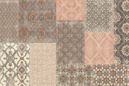 Venetian Patchwork I Orange Gray by Pela Studio. SKU 55378i. Archival Giclee Fine art print for wall decor.
