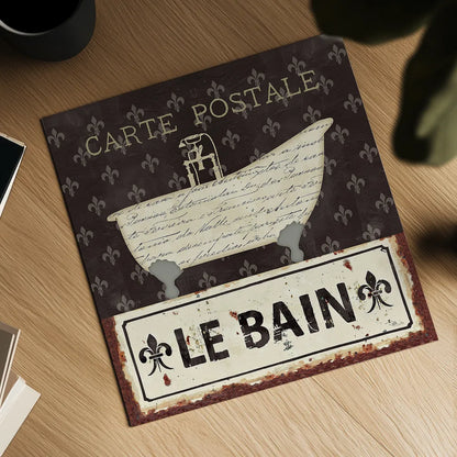 Vintage Bath VI by Pela Studio. Shown as a detailed flat fine art print, highlighting archival giclee quality. Available as an archival giclee rolled canvas, fine art paper, or poster print. SKU 13513a.