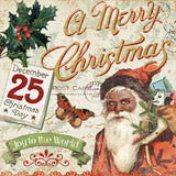 Vintage Christmas II Santa by Pela Studio. SKU 29286a. Archival Giclee Fine art print for wall decor.