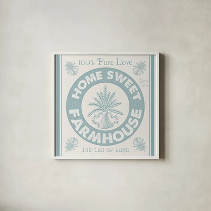 Vintage Farmhouse I by Pela Studio. Shown in a crisp white glass frame for a clean and minimalist style. Available as an archival giclee rolled canvas, fine art paper, or poster print. SKU 57418a.