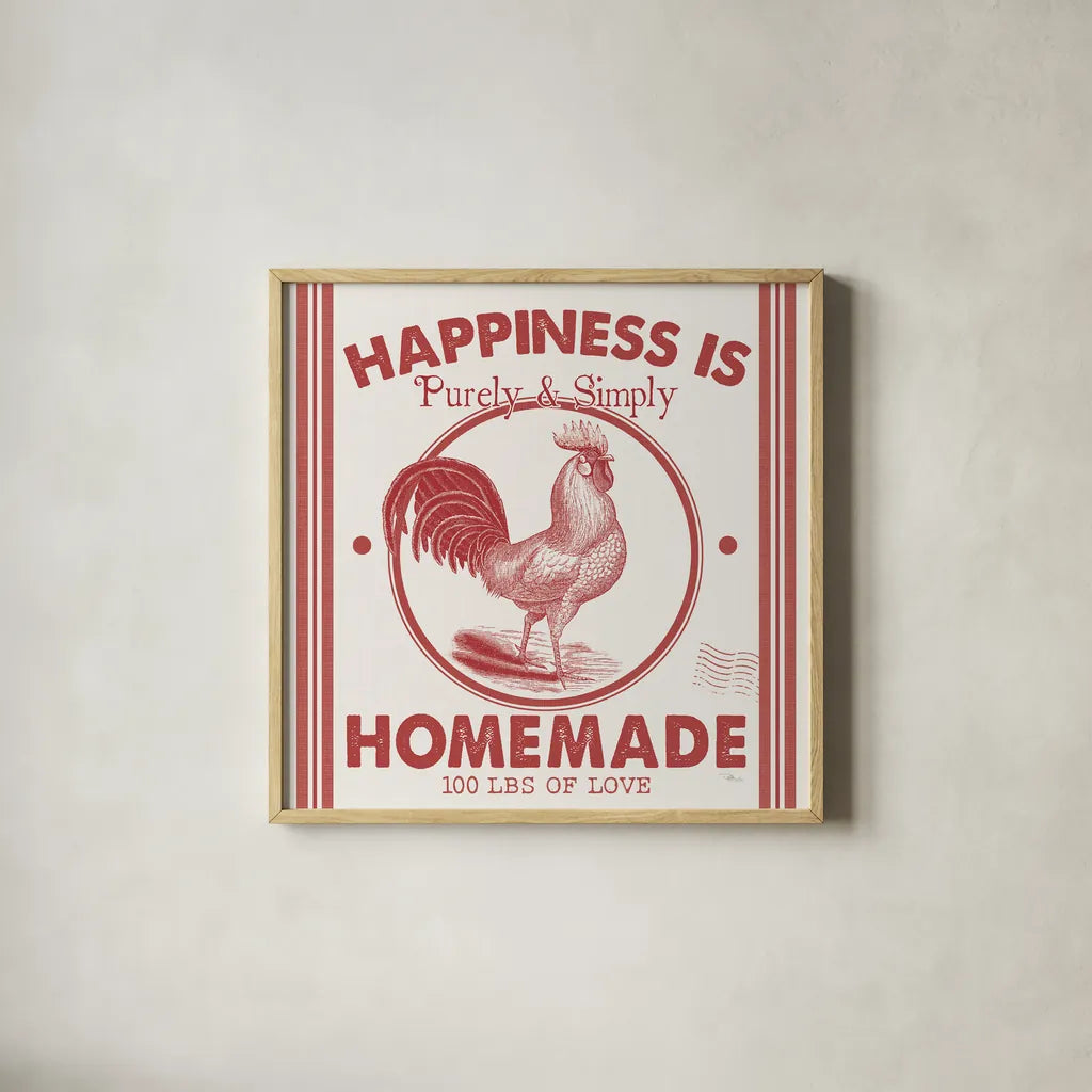 Vintage Farmhouse II by Pela Studio. Shown in a natural wood glass frame for a timeless modern aesthetic. Available as an archival giclee rolled canvas, fine art paper, or poster print. SKU 57419a.