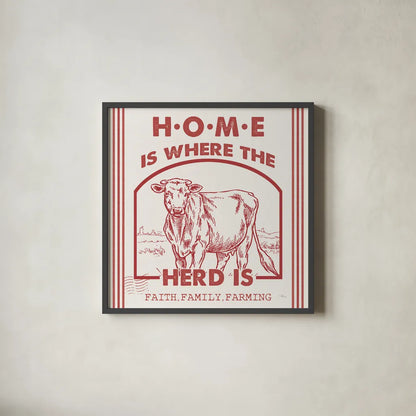 Vintage Farmhouse IV by Pela Studio. Shown in a sleek black glass frame for a contemporary gallery look. Available as an archival giclee rolled canvas, fine art paper, or poster print. SKU 57421a.