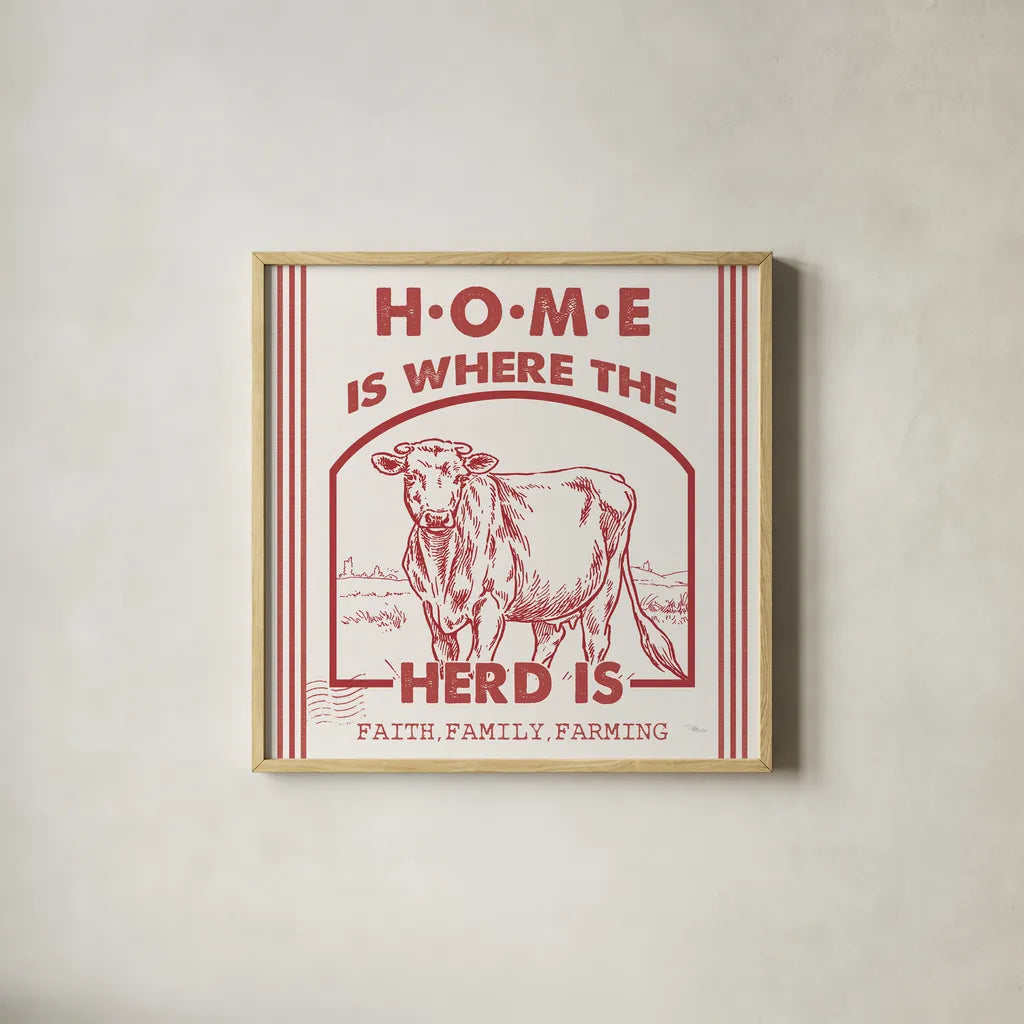 Vintage Farmhouse IV by Pela Studio. Shown in a natural wood glass frame for a timeless modern aesthetic. Available as an archival giclee rolled canvas, fine art paper, or poster print. SKU 57421a.