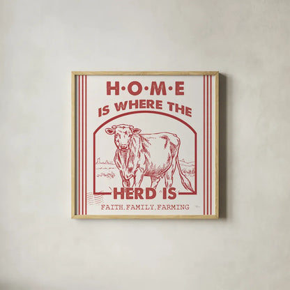 Vintage Farmhouse IV by Pela Studio. Shown in a natural wood glass frame for a timeless modern aesthetic. Available as an archival giclee rolled canvas, fine art paper, or poster print. SKU 57421a.