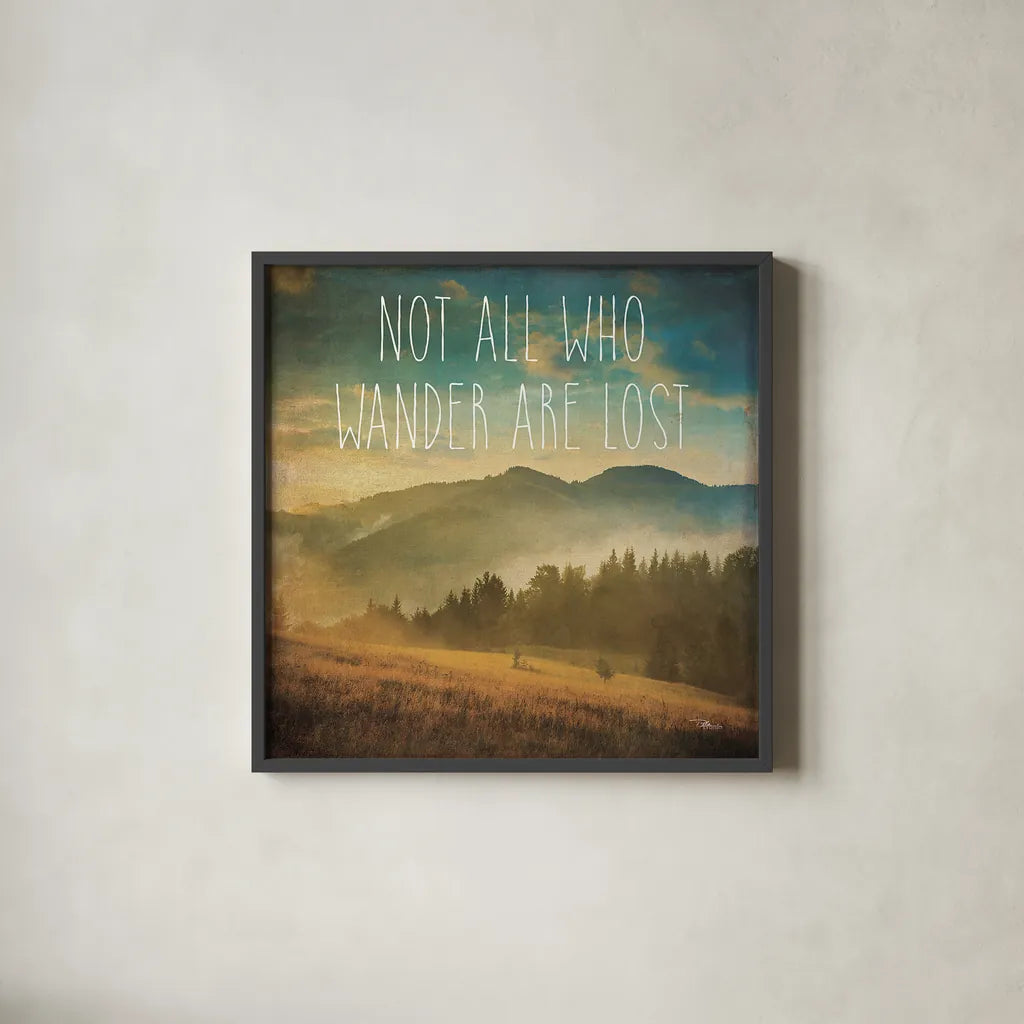 Wander II by Pela Studio. Shown in a sleek black glass frame for a contemporary gallery look. Available as an archival giclee rolled canvas, fine art paper, or poster print. SKU 18261a.