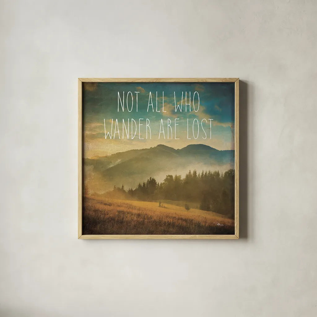 Wander II by Pela Studio. Shown in a natural wood glass frame for a timeless modern aesthetic. Available as an archival giclee rolled canvas, fine art paper, or poster print. SKU 18261a.