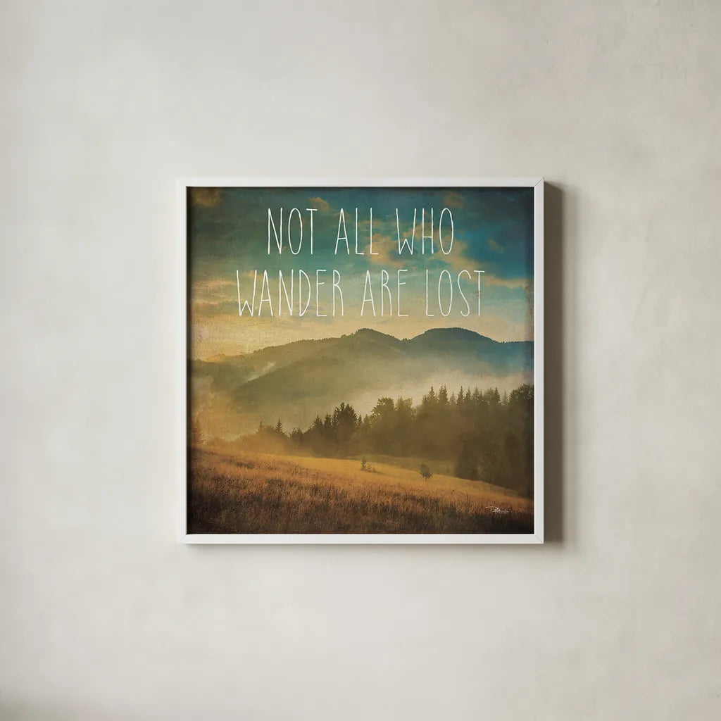 Wander II by Pela Studio. Shown in a crisp white glass frame for a clean and minimalist style. Available as an archival giclee rolled canvas, fine art paper, or poster print. SKU 18261a.