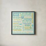 Wash Up V by Pela Studio. Shown in a sleek black glass frame for a contemporary gallery look. Available as an archival giclee rolled canvas, fine art paper, or poster print. SKU 12842a.