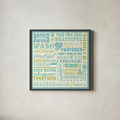 Wash Up V by Pela Studio. Shown in a sleek black glass frame for a contemporary gallery look. Available as an archival giclee rolled canvas, fine art paper, or poster print. SKU 12842a.