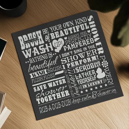 Wash Up V BW by Pela Studio. Shown as a detailed flat fine art print, highlighting archival giclee quality. Available as an archival giclee rolled canvas, fine art paper, or poster print. SKU 57501a.