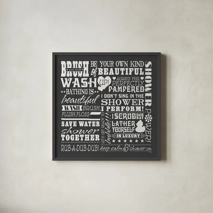 Wash Up V BW by Pela Studio. Shown in a sleek black glass frame for a contemporary gallery look. Available as an archival giclee rolled canvas, fine art paper, or poster print. SKU 57501a.