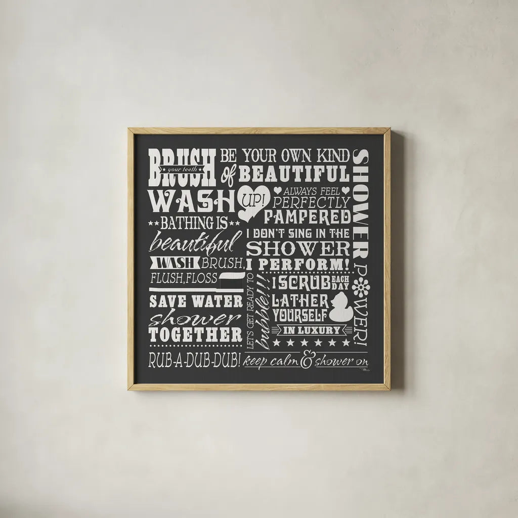 Wash Up V BW by Pela Studio. Shown in a natural wood glass frame for a timeless modern aesthetic. Available as an archival giclee rolled canvas, fine art paper, or poster print. SKU 57501a.