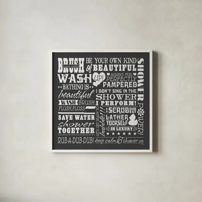 Wash Up V BW by Pela Studio. Shown in a crisp white glass frame for a clean and minimalist style. Available as an archival giclee rolled canvas, fine art paper, or poster print. SKU 57501a.