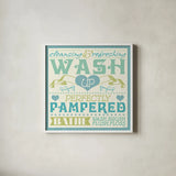 Wash Up VI by Pela Studio. Shown in a crisp white glass frame for a clean and minimalist style. Available as an archival giclee rolled canvas, fine art paper, or poster print. SKU 12843a.