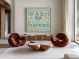 Wash Up VI by Pela Studio. Shown as extra-large giant wall art in a modern living room. Available as an archival giclee rolled canvas, fine art paper, or poster print. SKU 12843a.