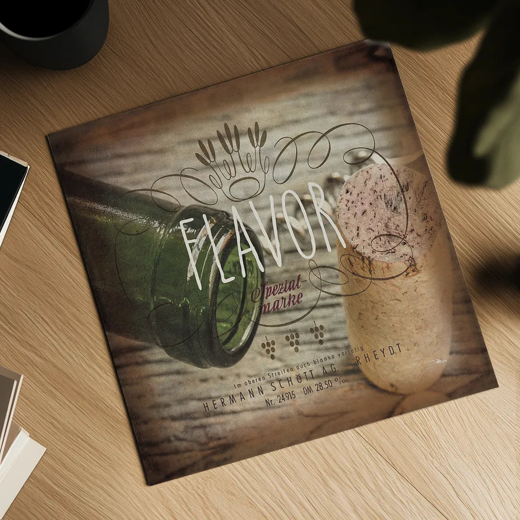 Wine Collage II by Pela Studio. Shown as a detailed flat fine art print, highlighting archival giclee quality. Available as an archival giclee rolled canvas, fine art paper, or poster print. SKU 20499a.