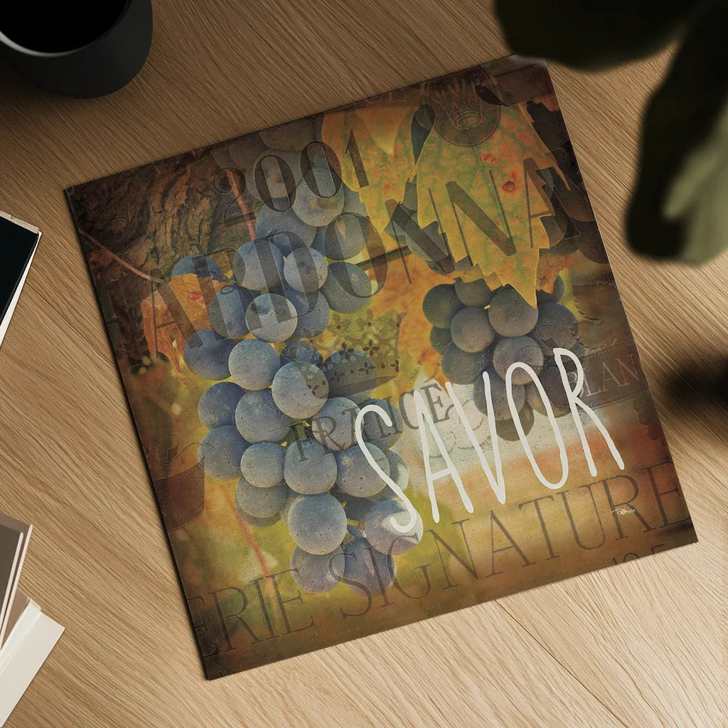 Wine Collage IV by Pela Studio. Shown as a detailed flat fine art print, highlighting archival giclee quality. Available as an archival giclee rolled canvas, fine art paper, or poster print. SKU 20501a.