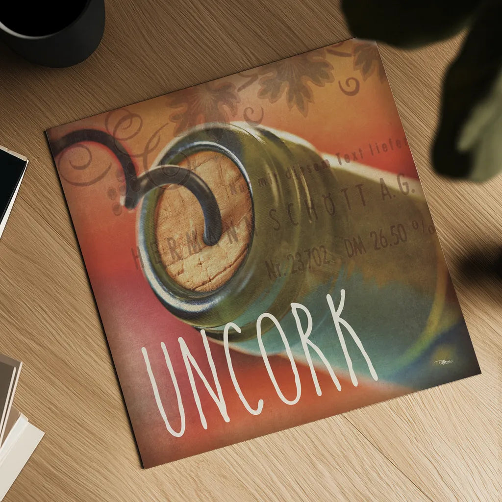 Wine Collage IX by Pela Studio. Shown as a detailed flat fine art print, highlighting archival giclee quality. Available as an archival giclee rolled canvas, fine art paper, or poster print. SKU 20243a.