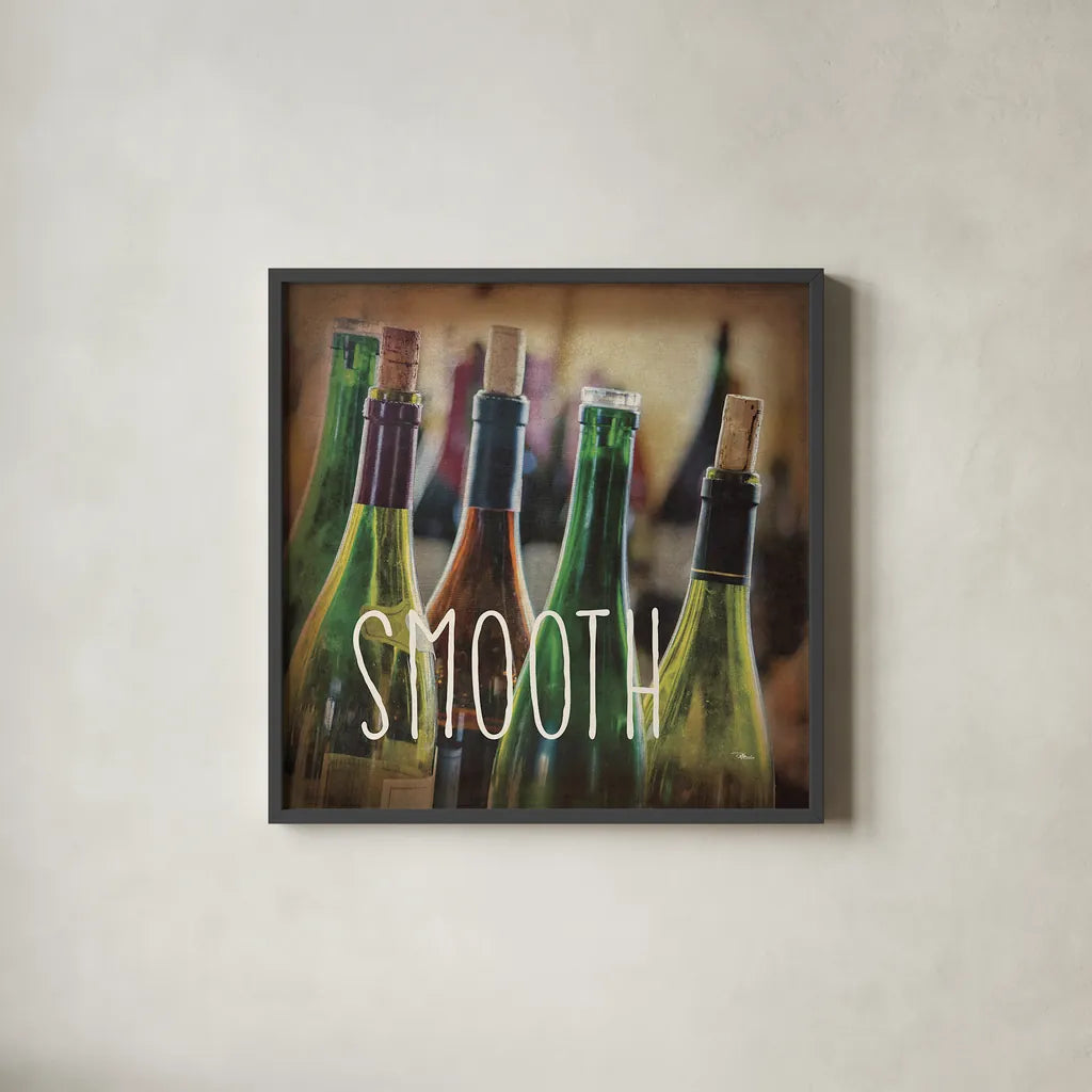 Wine Collage V by Pela Studio. Shown in a sleek black glass frame for a contemporary gallery look. Available as an archival giclee rolled canvas, fine art paper, or poster print. SKU 20502a.