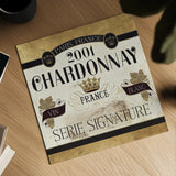Wine Labels II by Pela Studio. Shown as a detailed flat fine art print, highlighting archival giclee quality. Available as an archival giclee rolled canvas, fine art paper, or poster print. SKU 12860a.