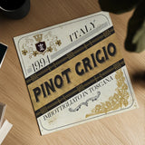 Wine Labels IV by Pela Studio. Shown as a detailed flat fine art print, highlighting archival giclee quality. Available as an archival giclee rolled canvas, fine art paper, or poster print. SKU 12862a.