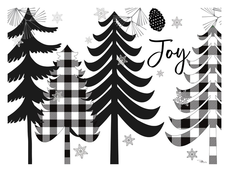 Woodland Christmas VII Black Plaid by Pela Studio