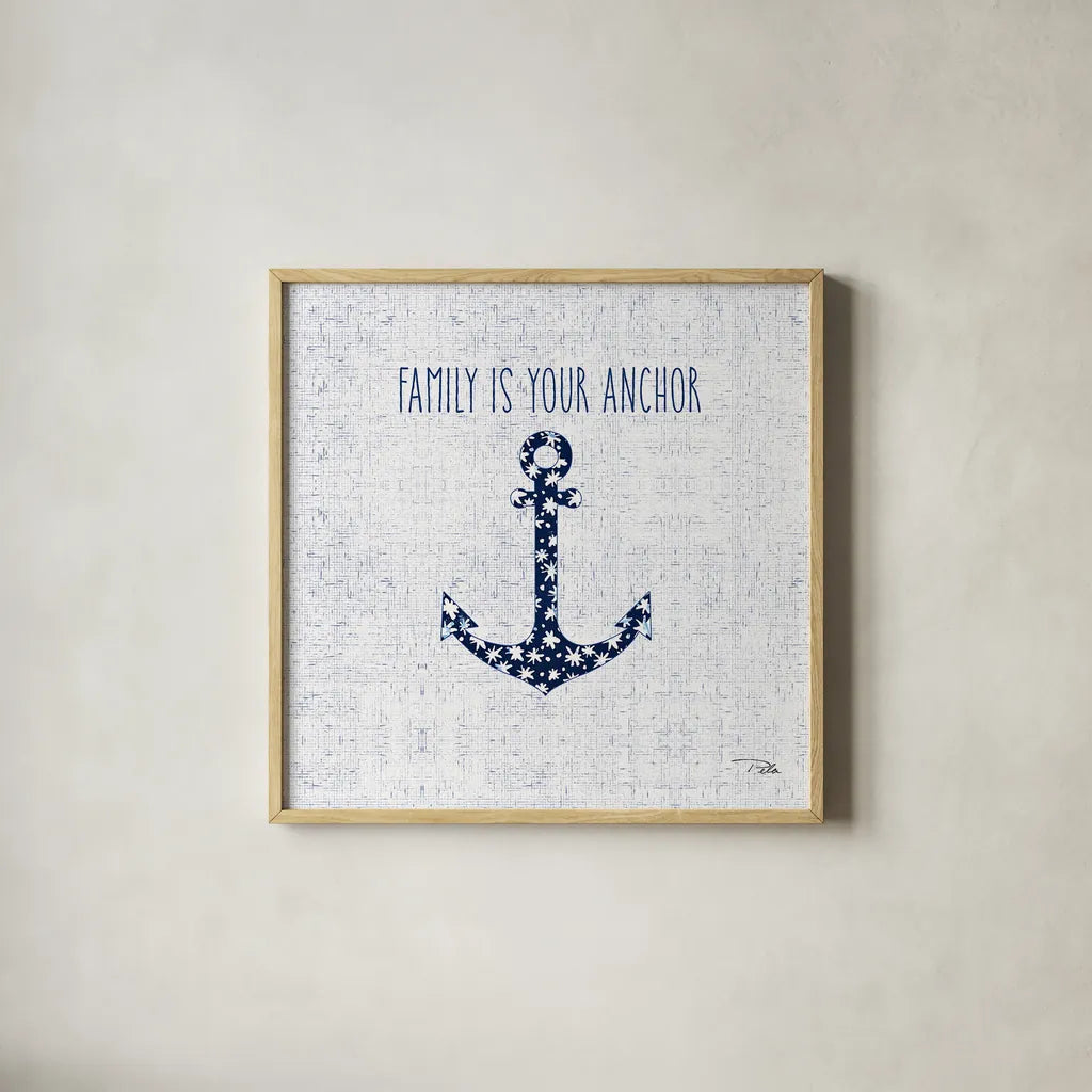 Sunday on the Coast III by Pela. Shown in a natural wood glass frame for a timeless modern aesthetic. Available as an archival giclee rolled canvas, fine art paper, or poster print. SKU 26521a.