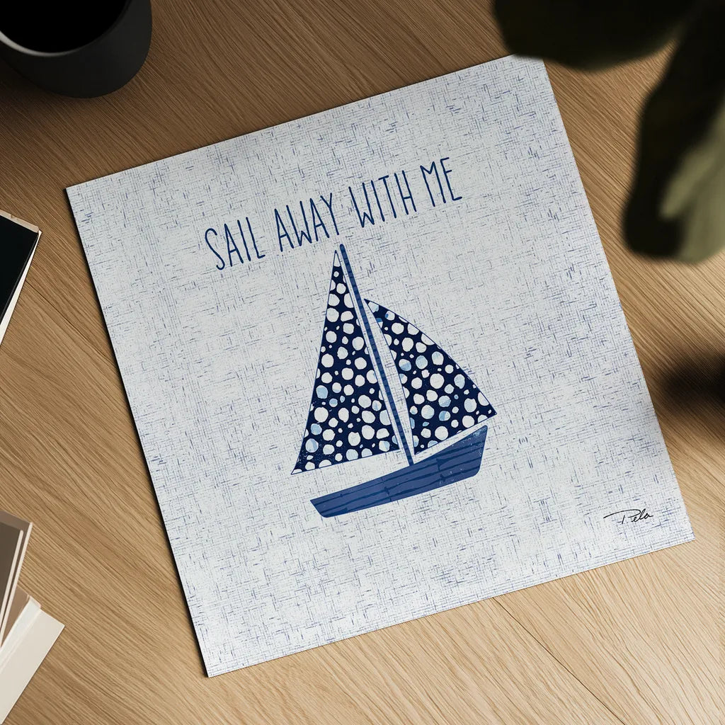 Sunday on the Coast IV by Pela. Shown as a detailed flat fine art print, highlighting archival giclee quality. Available as an archival giclee rolled canvas, fine art paper, or poster print. SKU 26522a.